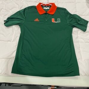 Adidas Green Polo Shirt with Orange Collar